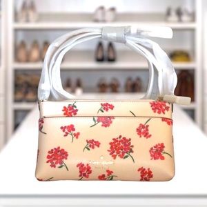 KATE SPADE Sadie Coastal Floral Fresh Peace Crossbody Saffiano Handbag